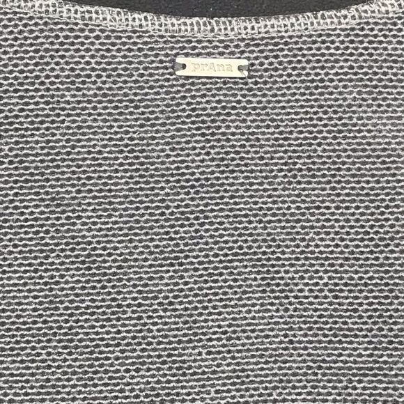 Prana Black Gray Colorblock  Drawstring Hood Cozy Long sleeve Tunic Fleece - Picture 14 of 15